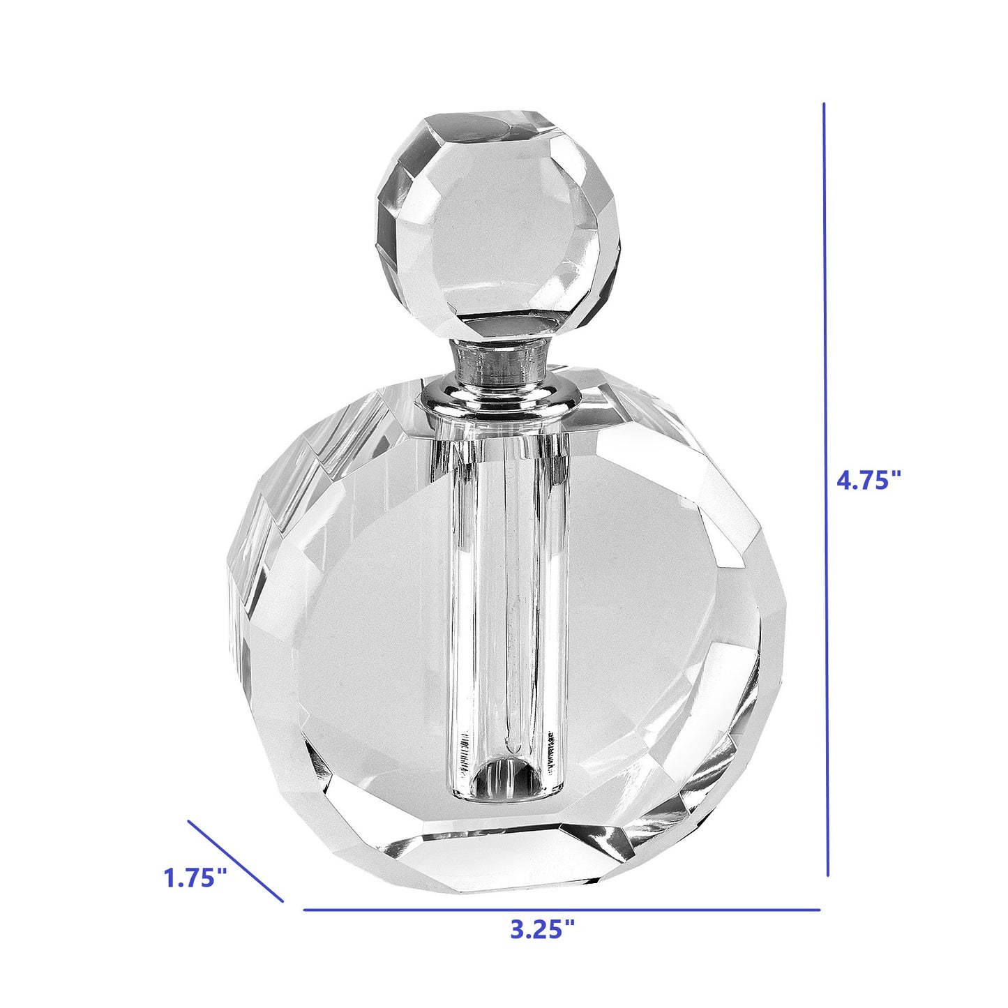 5" Clear Crystal Decorative Perfume Bottle-7