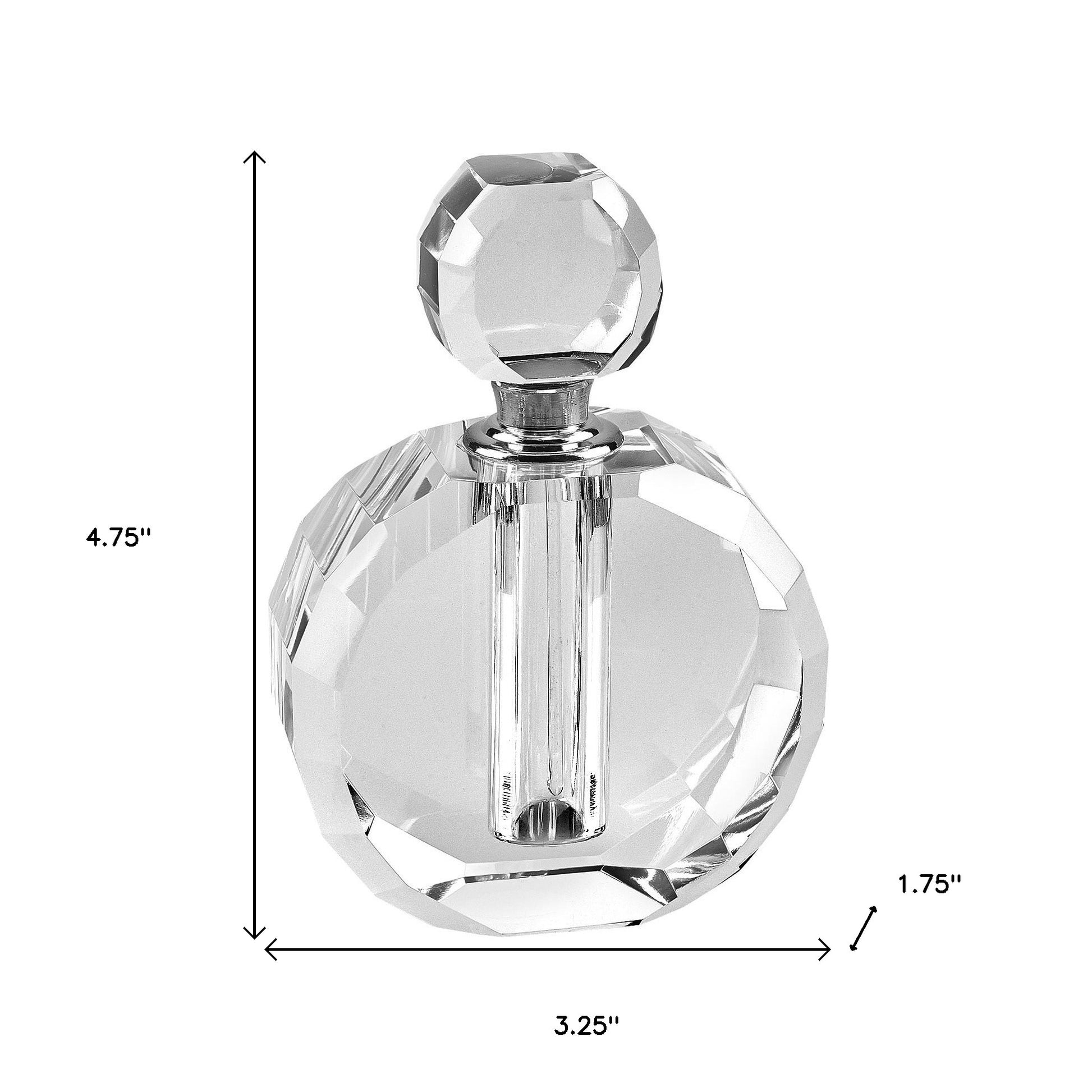5" Clear Crystal Decorative Perfume Bottle-6